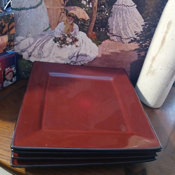 🎻Gibson "Kiesling" Square Dinner Plates🍱 Set Of 4 Vintage,Like 🆕,Nice Gift 🎁 - Picture 4 of 14